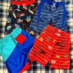 Lands' End Kids Swim Trunks - Vibrant Ocean Designs